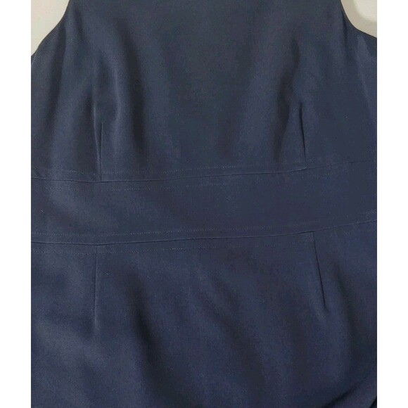 Talbots Womens 14 Petites Classic Navy Dress Knee Length Sleeveless Sheath USA - Picture 8 of 8
